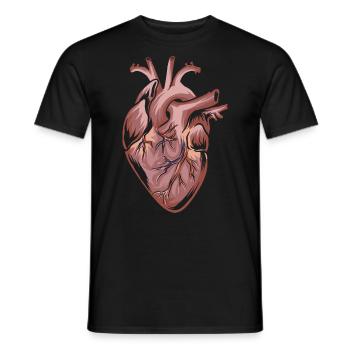 Anatomie coeur coeur artère aortique - T-shirt homme - noir - Devant - AI Model Male 178 light (178cm)
