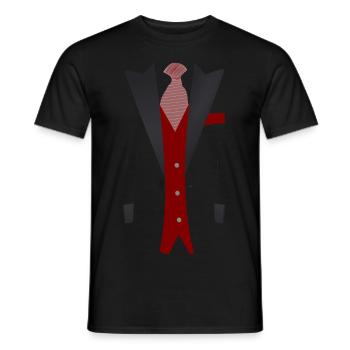 Suit Smoking Shirt Carnival Carnival - Men's T-Shirt - black - Front - AI Model Male 178 light (178cm)