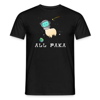 Alpaca Llama Alpaca Space All Space - Men's T-Shirt - black - Front - AI Model Male 178 light (178cm)