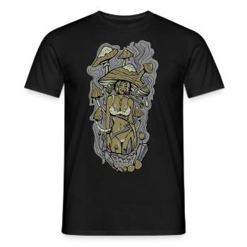 Fée fée champignons cristaux cristaux elfe tatouage - T-shirt homme - noir - Devant - AI Model Male 178 light (178cm)