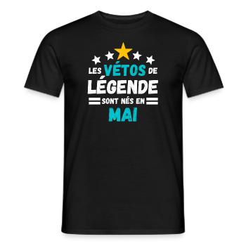 Les vétos de légende sont nés en mai - T-shirt homme - noir - Devant - AI Model Male 178 light (178cm)