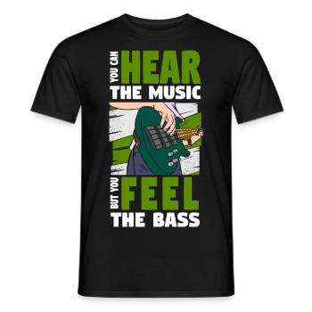 Bassist Electric Bass Music - Men's T-Shirt - black - Front - AI Model Male 178 light (178cm)