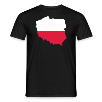Poland - National border in national flag - Men's T-Shirt - black - Front - AI Model Male 178 light (178cm)