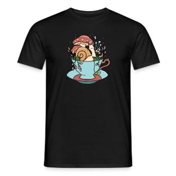Snail Tea Cup - Men's T-Shirt - black - Front - AI Model Male 178 light (178cm)