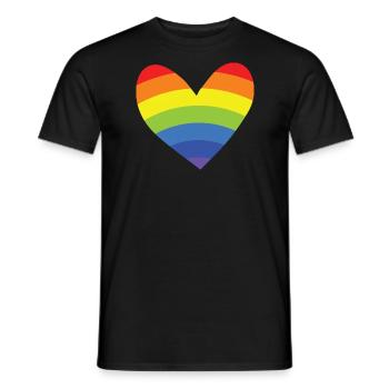 Regenbogen - Herz - Männer T-Shirt - Schwarz - Vorne - AI Model Male 178 light (178cm)