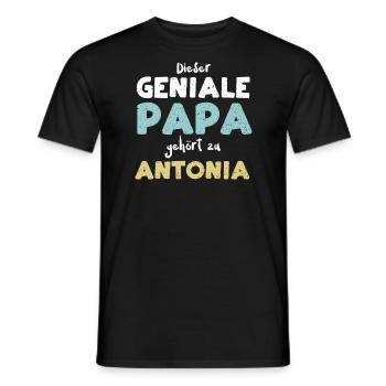 Dieser Geniale Papa Gehört Zu An... - Männer T-Shirt - Schwarz - Vorne - AI Model Male 178 light (178cm)