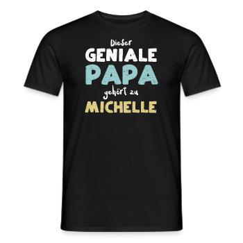 Dieser Geniale Papa Gehört Zu Mi... - Männer T-Shirt - Schwarz - Vorne - AI Model Male 178 light (178cm)