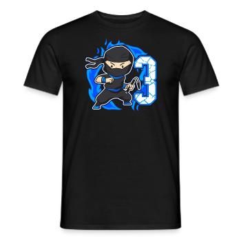 Ninja 3ème anniversaire Garçon 3 ans Ninjas - T-shirt homme - noir - Devant - AI Model Male 178 light (178cm)