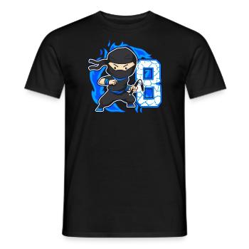 Ninja 8th Birthday Boy 8 years old Ninjas - Men's T-Shirt - black - Front - AI Model Male 178 light (178cm)