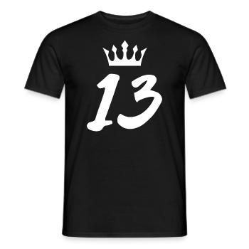 13 Zahl Krone - Männer T-Shirt - Schwarz - Vorne - AI Model Male 178 light (178cm)