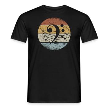 Bass Wrench Notes de musique Bass Retro Bassiste - T-shirt homme - noir - Devant - AI Model Male 178 light (178cm)