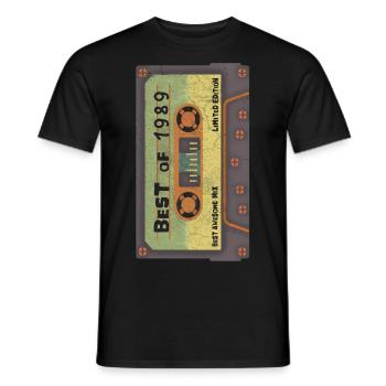 1989 Anniversaire - T-shirt homme - noir - Devant - AI Model Male 178 light (178cm)