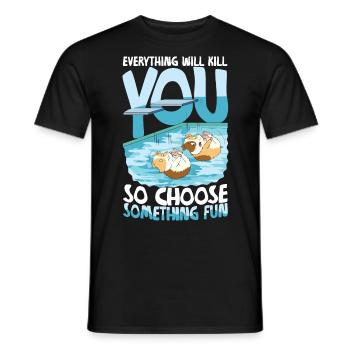 Meerschweinchen Turmspringen Schwimmen - Männer T-Shirt - Schwarz - Vorne - AI Model Male 178 light (178cm)