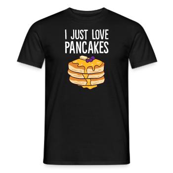 Pancakes - I just love pancakes - Men's T-Shirt - black - Front - AI Model Male 178 light (178cm)