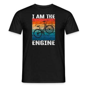 I'm the engine - funny bike saying - Men's T-Shirt - black - Front - AI Model Male 178 light (178cm)