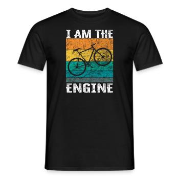 I'm the engine - funny bike saying - Men's T-Shirt - black - Front - AI Model Male 178 light (178cm)