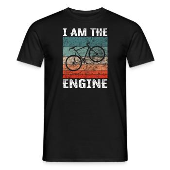I'm the engine - funny bike saying - Men's T-Shirt - black - Front - AI Model Male 178 light (178cm)