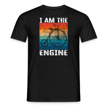 I'm the engine - funny bike saying - Men's T-Shirt - black - Front - AI Model Male 178 light (178cm)