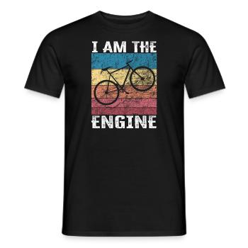 I'm the engine - funny bike saying - Men's T-Shirt - black - Front - AI Model Male 178 light (178cm)