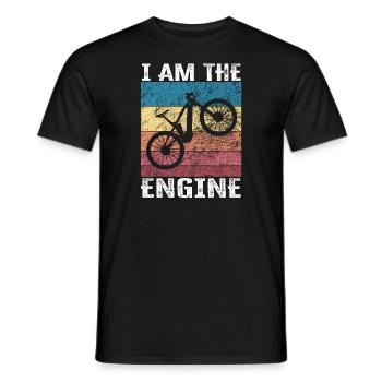 I'm the engine - funny bike saying - Men's T-Shirt - black - Front - AI Model Male 178 light (178cm)