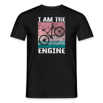 I'm the engine - funny bike saying - Men's T-Shirt - black - Front - AI Model Male 178 light (178cm)