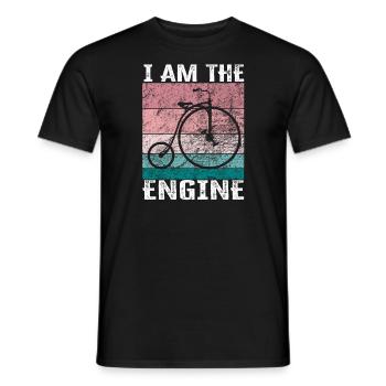 I'm the engine - funny bike saying - Men's T-Shirt - black - Front - AI Model Male 178 light (178cm)