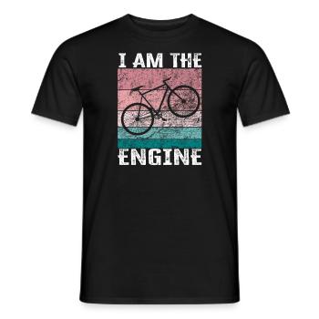 I'm the engine - funny bike saying - Men's T-Shirt - black - Front - AI Model Male 178 light (178cm)