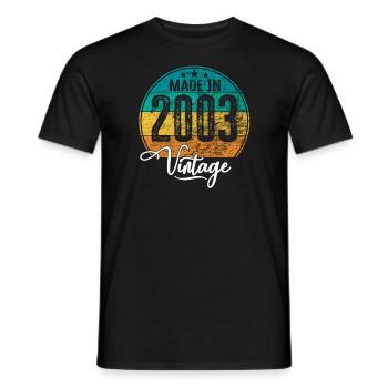 Vintage Made in 2003 Year of birth 2003 Birthday - Men's T-Shirt - black - Front - AI Model Male 178 light (178cm)