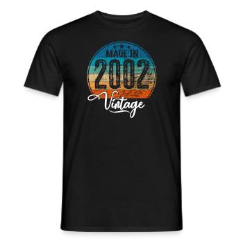 Vintage Made in 2002 Geburtsjahr 2002 Geburtstag - Männer T-Shirt - Schwarz - Vorne - AI Model Male 178 light (178cm)
