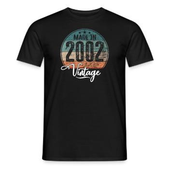 Vintage Made in 2002 Geburtsjahr 2002 Geburtstag - Männer T-Shirt - Schwarz - Vorne - AI Model Male 178 light (178cm)
