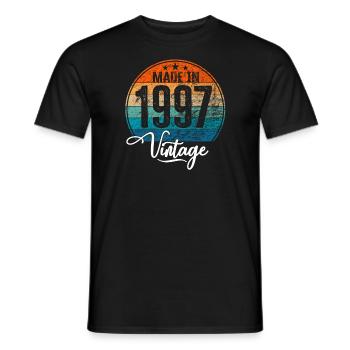 Vintage Made in 1997 Year of birth 1997 Birthday - Men's T-Shirt - black - Front - AI Model Male 178 light (178cm)