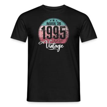 Vintage Made in 1995 Year of Birth 1995 Birthday - Men's T-Shirt - black - Front - AI Model Male 178 light (178cm)