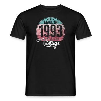 Vintage Made in 1993 Year of birth 1993 Birthday - Men's T-Shirt - black - Front - AI Model Male 178 light (178cm)