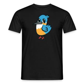 Kingfisher - mignon, mignon, grands yeux - T-shirt homme - noir - Devant - AI Model Male 178 light (178cm)