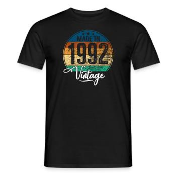 Vintage Made in 1992 Year of birth 1992 Birthday - Men's T-Shirt - black - Front - AI Model Male 178 light (178cm)