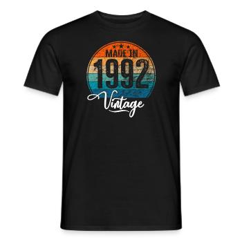 Vintage Made in 1992 Year of birth 1992 Birthday - Men's T-Shirt - black - Front - AI Model Male 178 light (178cm)