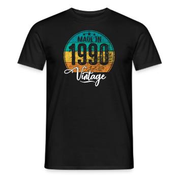 Vintage Made in 1990 Year of birth 1990 Birthday - Men's T-Shirt - black - Front - AI Model Male 178 light (178cm)