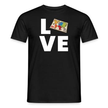 Risque - Love - T-shirt homme - noir - Devant - AI Model Male 178 light (178cm)