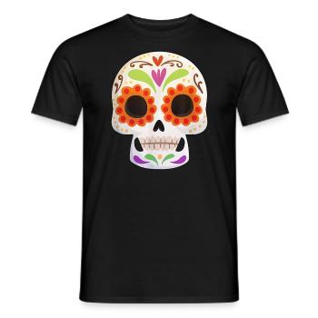 Day of the Dead Dia De Los Muertos Skull Gift - Men's T-Shirt - black - Front - AI Model Male 178 light (178cm)