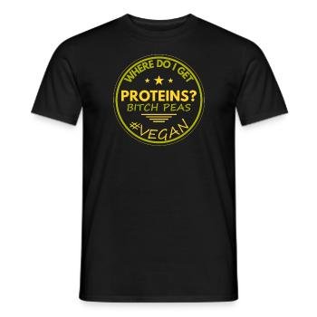 Vegane Proteine sagen lustig vegan - Männer T-Shirt - Schwarz - Vorne - AI Model Male 178 light (178cm)