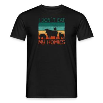 Lustiger veganer Spruch nicht Tiere - Männer T-Shirt - Schwarz - Vorne - AI Model Male 178 light (178cm)