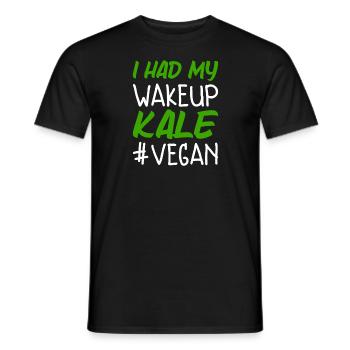 Ich hatte meinen Wakeup Grünkohl Lustig Vegan - Männer T-Shirt - Schwarz - Vorne - AI Model Male 178 light (178cm)