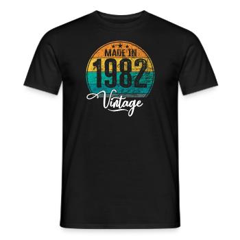 Vintage Made in 1982 Year of birth 1982 Birthday - Men's T-Shirt - black - Front - AI Model Male 178 light (178cm)