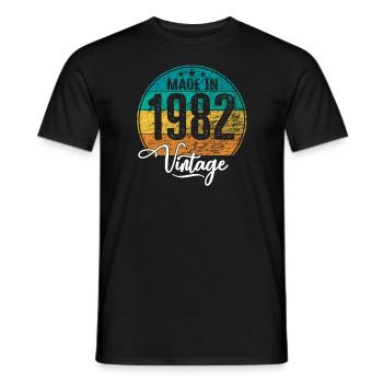 Vintage Made in 1982 Geburtsjahr 1982 Geburtstag - Männer T-Shirt - Schwarz - Vorne - AI Model Male 178 light (178cm)