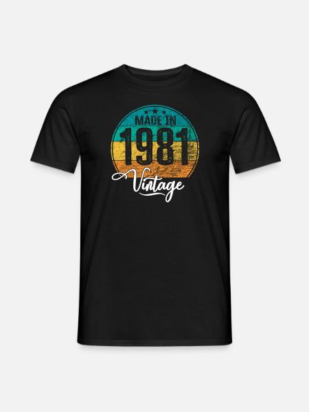 Vintage Made in 1981 Geburtsjahr 1981 Geburtstag - Männer T-Shirt - Schwarz