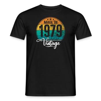 Vintage Made in 1979 Year of birth 1979 Birthday - Men's T-Shirt - black - Front - AI Model Male 178 light (178cm)