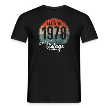 Millésime Fabriqué en 1978 Année de naissance 1978 Anniversaire - T-shirt homme - noir - Devant - AI Model Male 178 light (178cm)