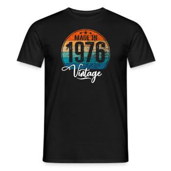 Vintage Made in 1976 Year of birth 1976 Birthday - Men's T-Shirt - black - Front - AI Model Male 178 light (178cm)