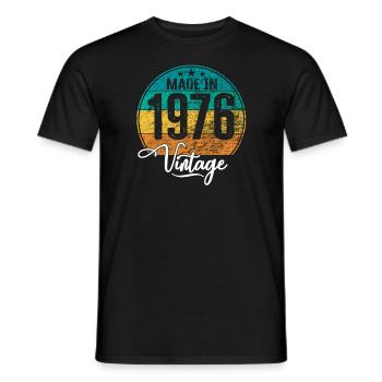Vintage Made in 1976 Year of birth 1976 Birthday - Men's T-Shirt - black - Front - AI Model Male 178 light (178cm)