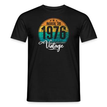 Vintage Made in 1976 Year of birth 1976 Birthday - Men's T-Shirt - black - Front - AI Model Male 178 light (178cm)